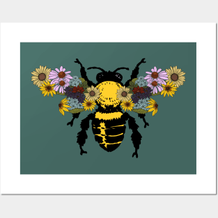 Bee with Wild Flower Wings Posters and Art